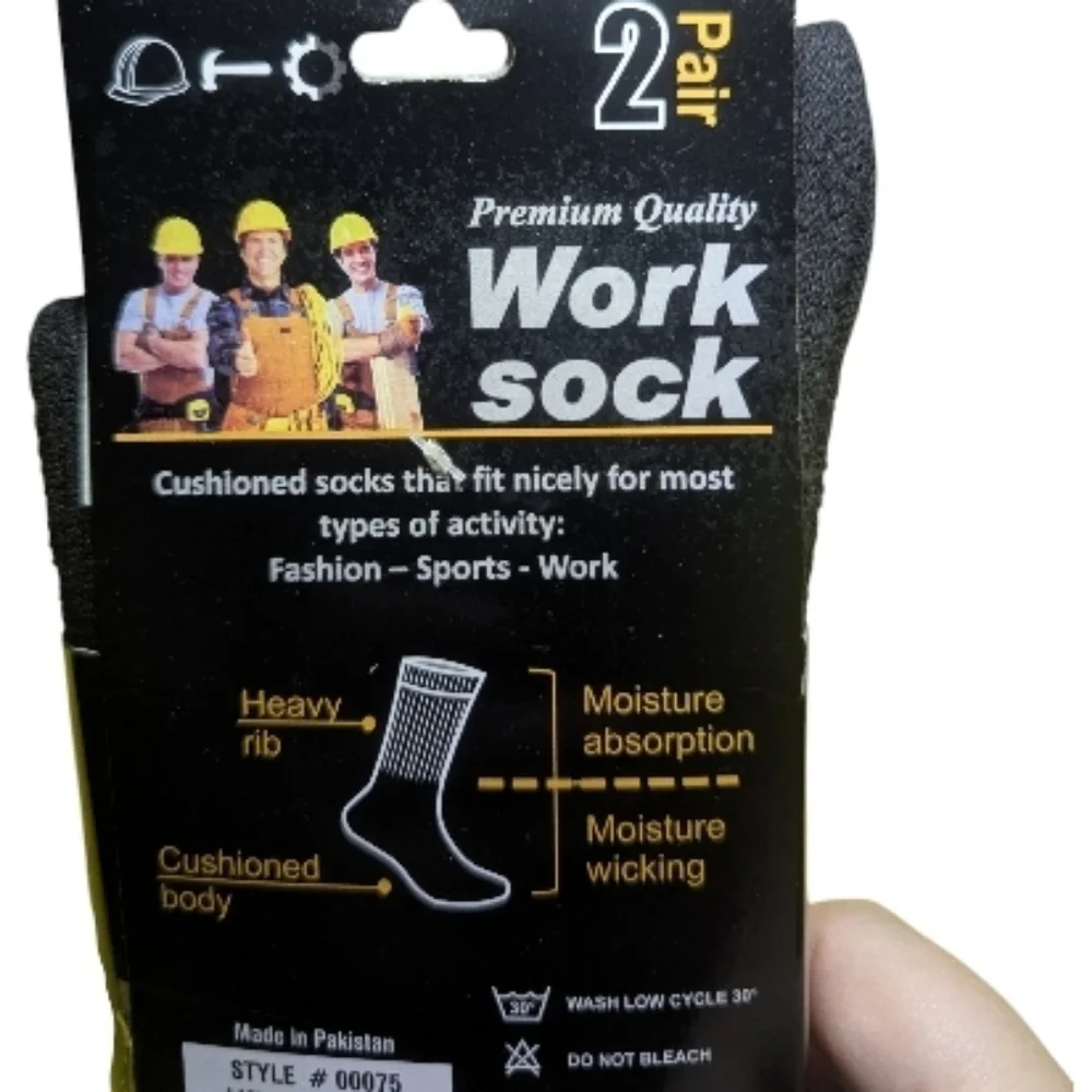 Premium Quality Work Sock - Black and Gray